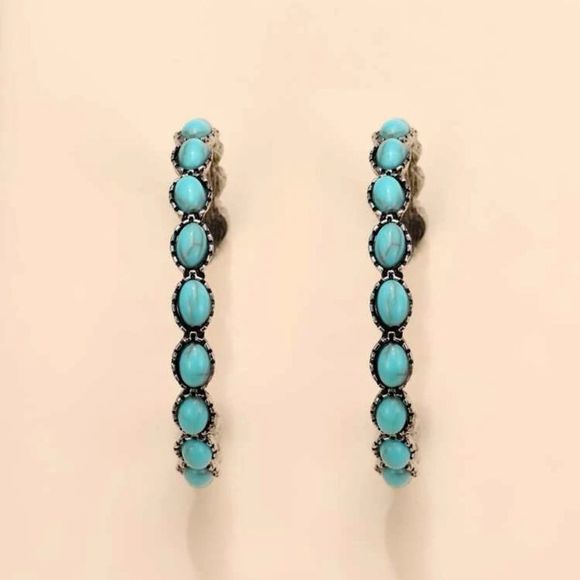 Turquoise hoops - Picture 2 of 5